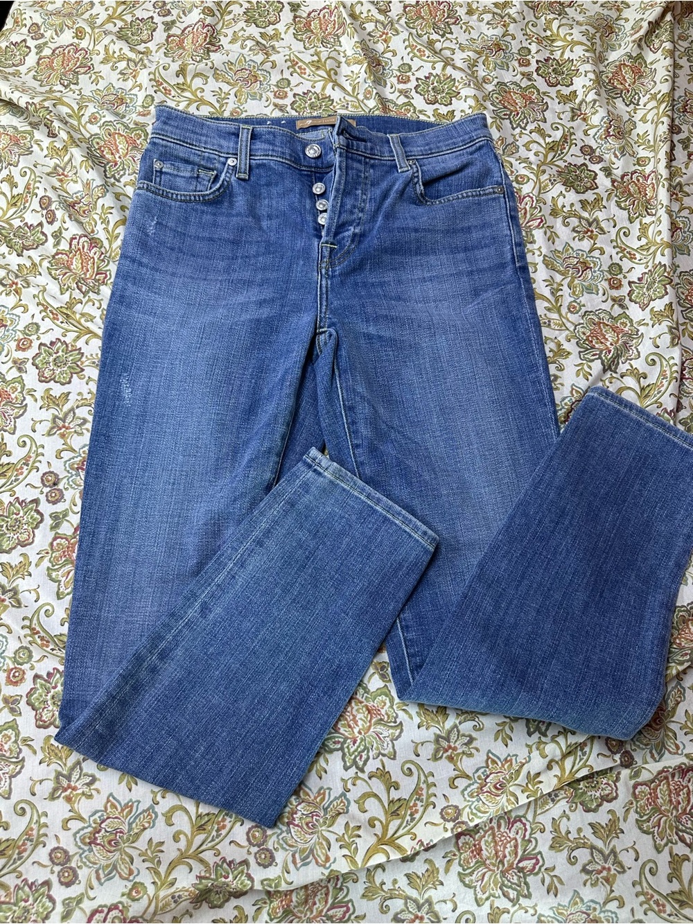 7 For All Mankind Women's Skinny Jeans in Mid Blue
